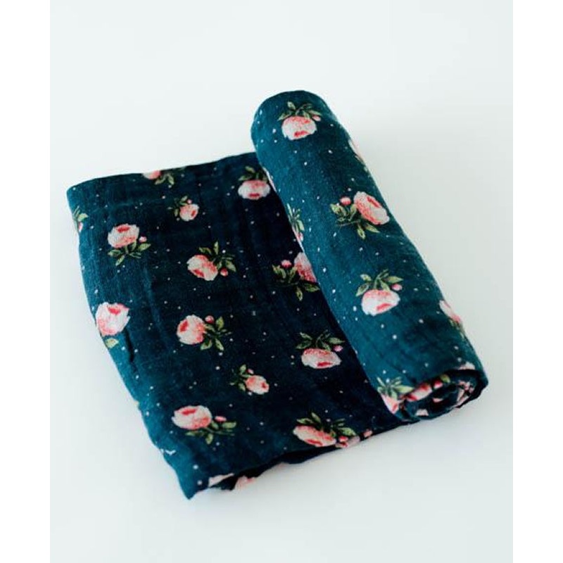 Little Unicorn Cotton Muslin Swaddle – Midnight Rose
