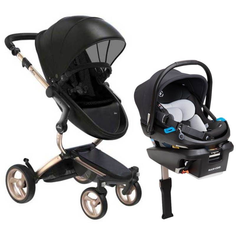 Mima Xari 4G + Maxi Cosi Coral XP Travel System Bundle – Gold – Black / Black / Essential Black