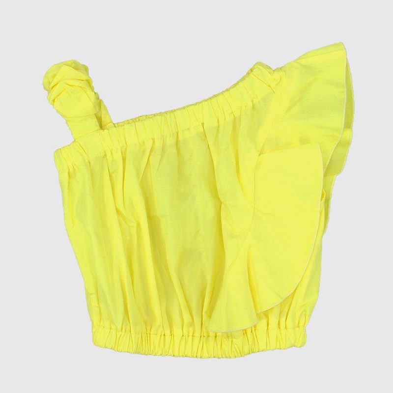 Ruffled Shoulders Sleeveless Blouse