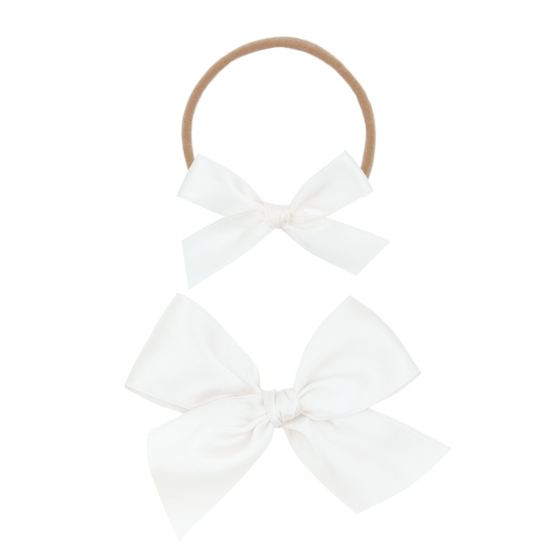 Satin Bow – White Headband
