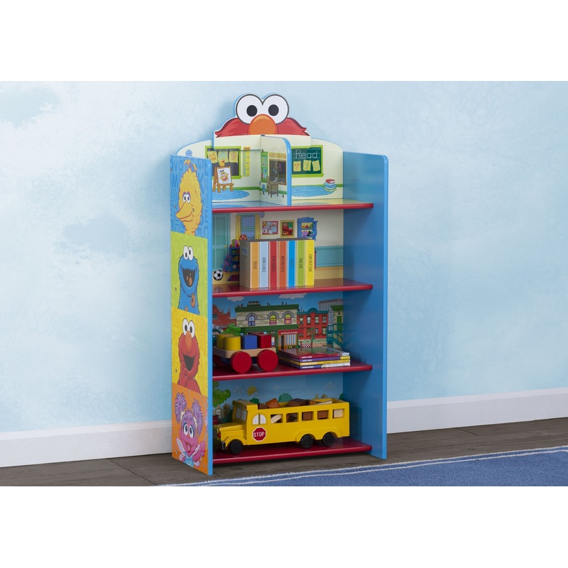 Sesame Street Wooden Playhouse 4-Shelf Bookcase