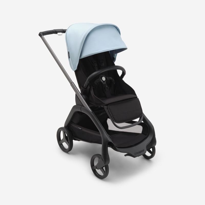 Bugaboo Dragonfly Seat Stroller – Graphite Chassis/Midnight Black Fabric/Skyline Blue Canopy