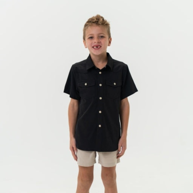 Burlebo Youth Performance Western Shirt | Black