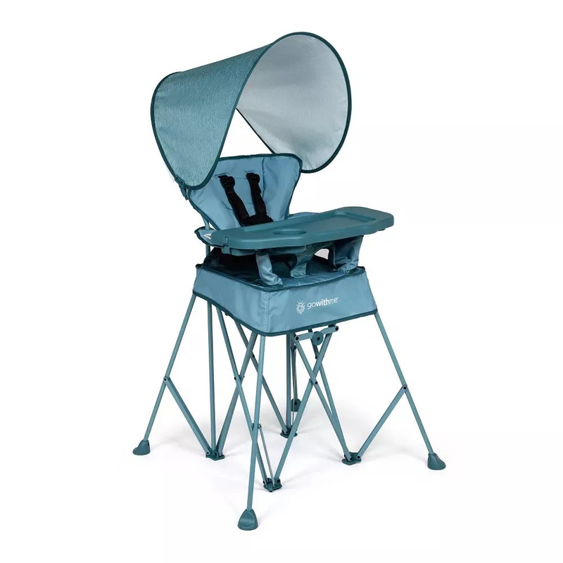 Go With Me Uplift Portable High Chair with Canopy – Blue Wave