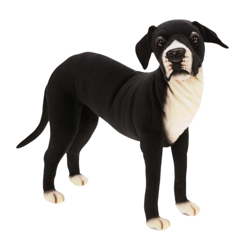 HNC Plush Animal – Great Dane Black/White 25″L