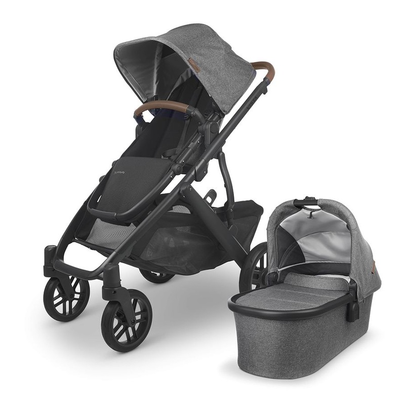 UPPAbaby OPEN BOX Vista V2 Single-to-Double Stroller –  Greyson (Charcoal Melange/Carbon/Saddle Leather)