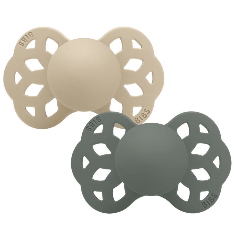 Baby Infinity Pacifier 2-Pack Symmetrical Silicone Size 1  Vanilla/Pine