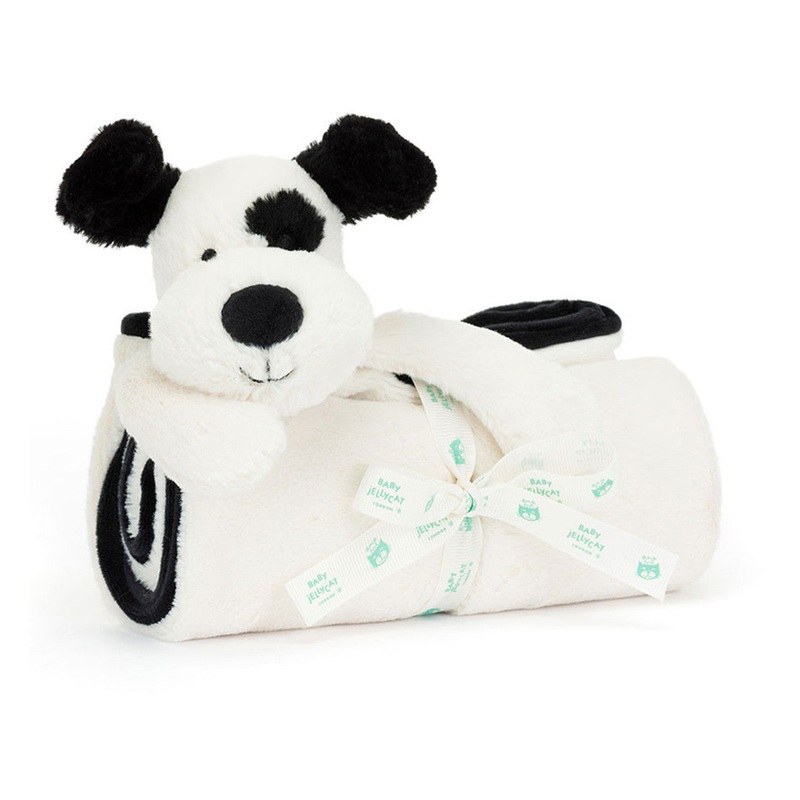 Bashful Black & Cream Puppy Blankie