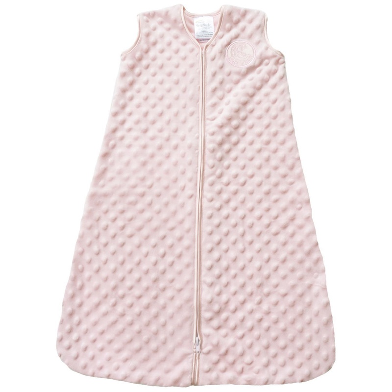 HALO SleepSack Wearable Blanket, Micro-Fleece, Pink Plush Dots, Large