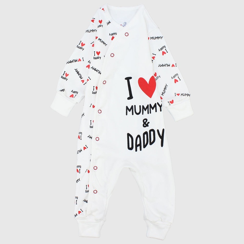 “I Love Mommy & Daddy” Long-Sleeved Baby Footie