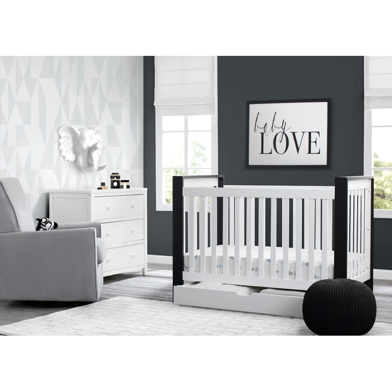Miles 4-in-1 Convertible Crib + Under Crib Roll-Out Storage