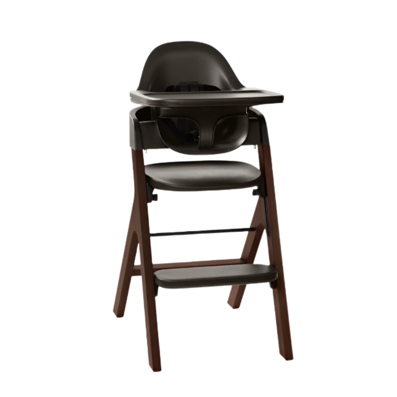 Mockingbird High Chair, 2.0, Charcoal Black, Espresso Beech