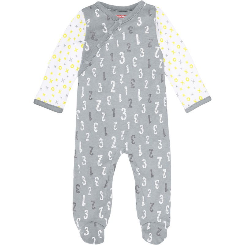 Skip Hop ABC-123 Side Snap Footie – Grey (3 Months)