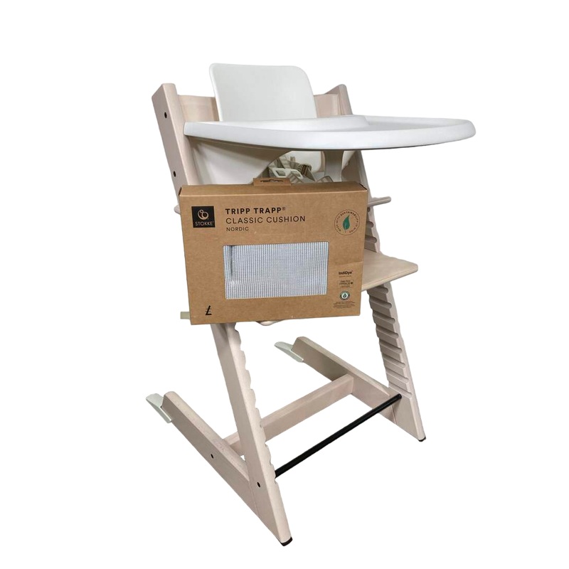 Stokke Tripp Trapp Complete High Chair, Whitewash, Nordic Grey, 1