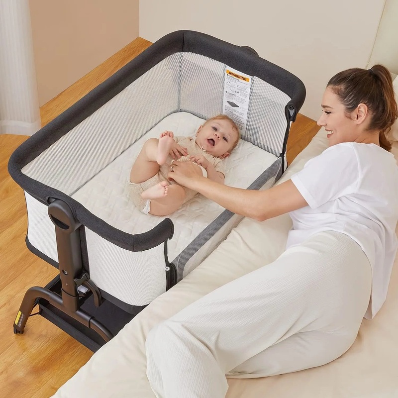 3 in 1 Bassinet Bedside Sleeper, Black
