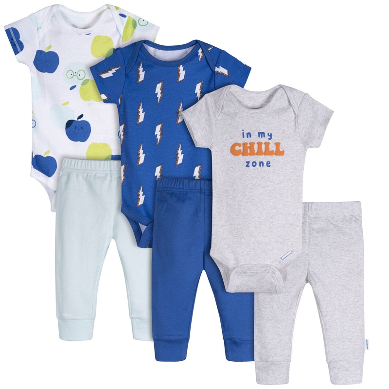 6-Piece Baby Boys Chill Zone Onesies and Active Pant Set