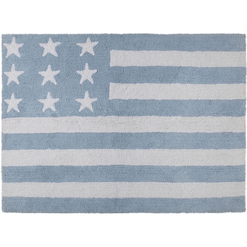 Lorena Canals Flag Rug, USA – Baby Blue (4′ x 5′ 3″)