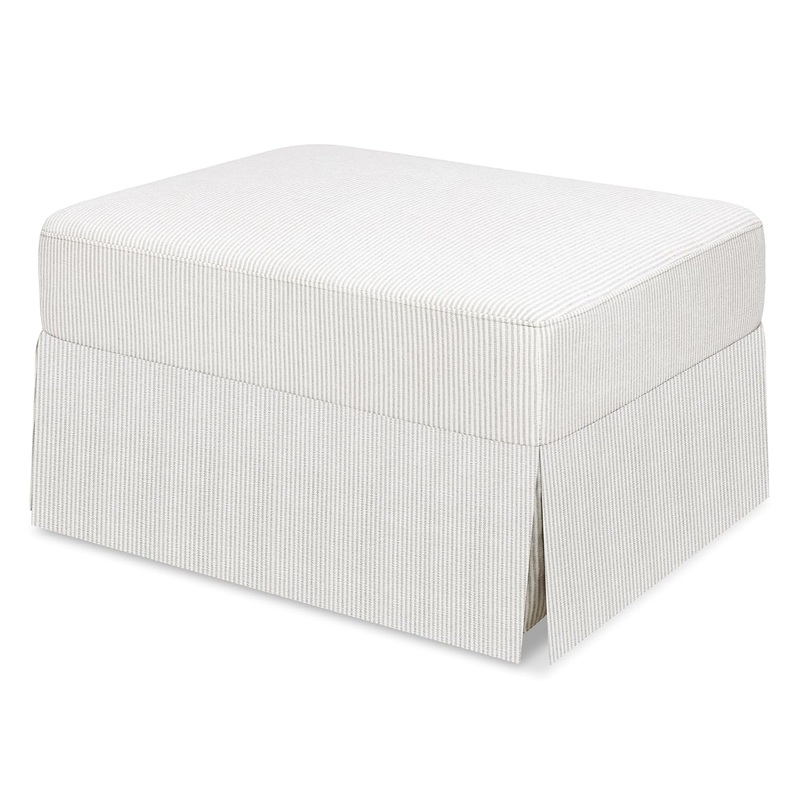 Namesake Crawford Gliding Ottoman, Fog Chatham Stripe Performance Eco-Weave
