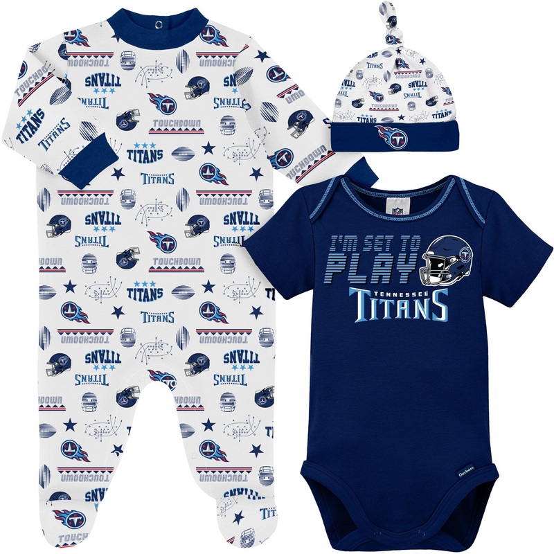 3-Piece Baby Boys Titans Bodysuit, Sleep ‘N Play & Cap Set