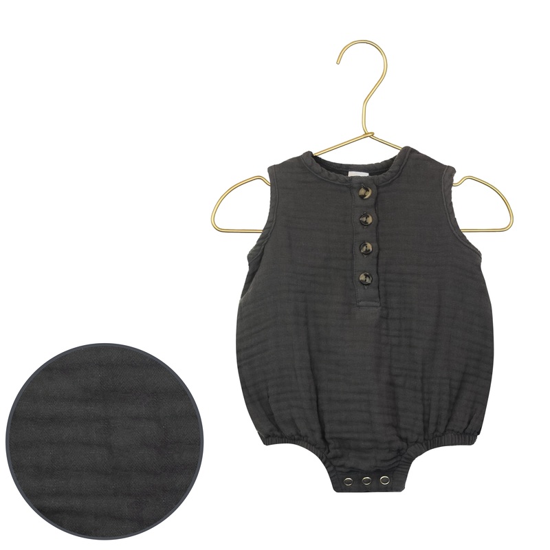 Cloud Muslin Bubble Romper – Charcoal