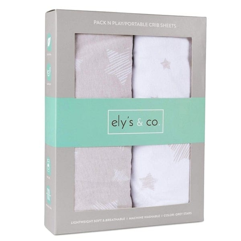 Elys & Co 2 Pack Cotton Pack N Play Sheets