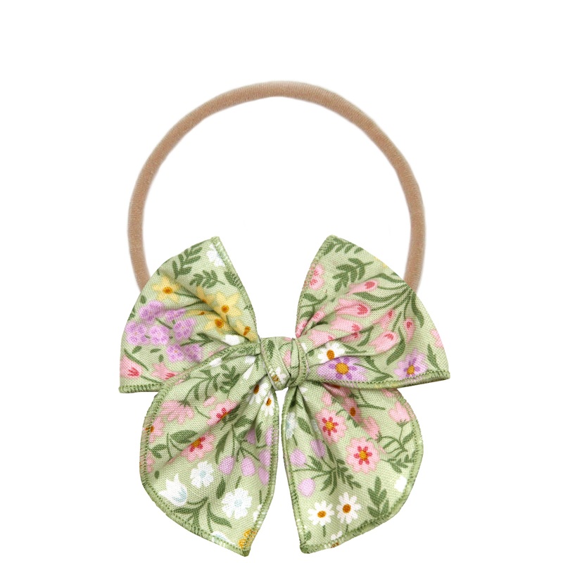 Heirloom Bow – Sage Floral Headband