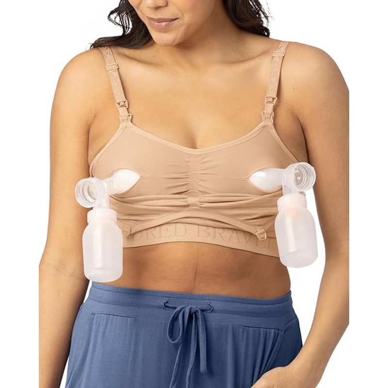 Kindred Bravely Sublime Hands-Free Pumping & Nursing Bra, Beige, XX-Large, Busty