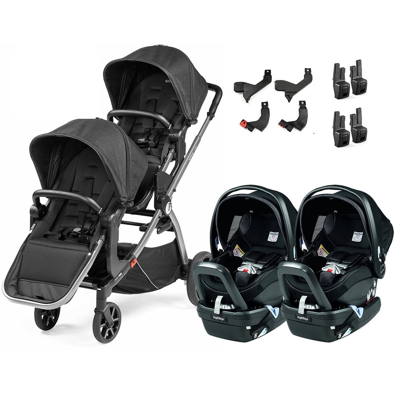 Peg Perego YPSI + Primo Viaggio 4-35 Nido Twin Travel System Bundle – Onyx
