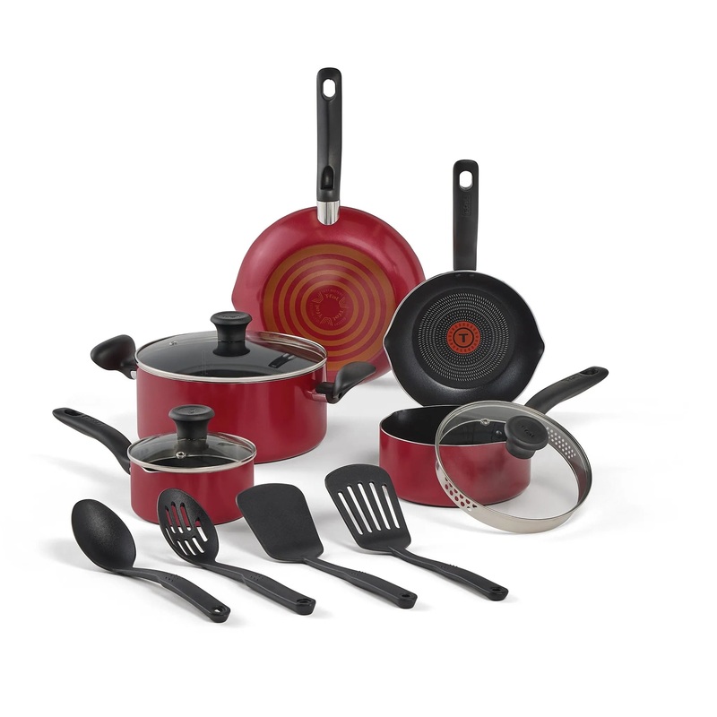 12pc Simply Cook Nonstick Cookware Set Red