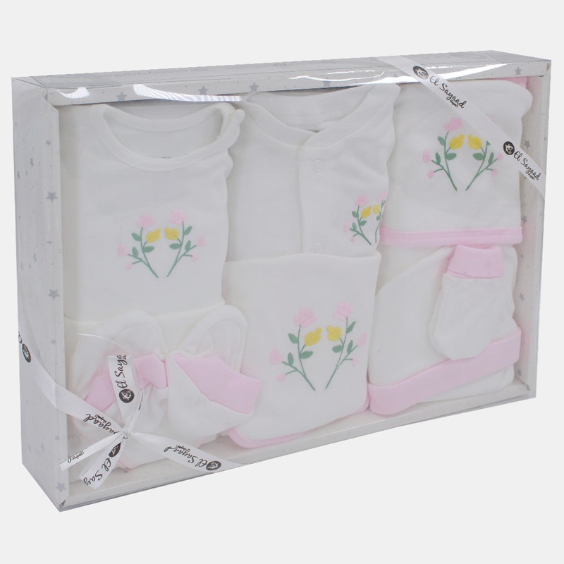 Baby Girls Gift Clothes Box  White & Pink Floral Theme