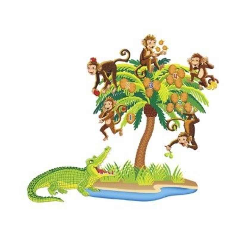 Bilingual Rhymes Flannelboard Set – Five Monkeys Sitting in a Tree