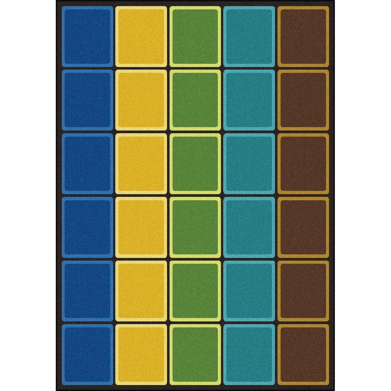 Blocks Abound 10’9″ x 13’2″ area rug in color Earthtone