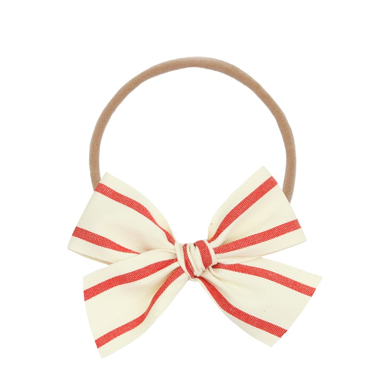 Ribbon Bow – Red Stripe Headband