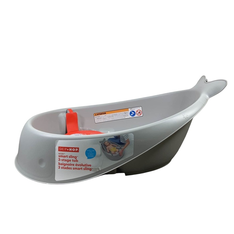 Skip Hop Moby Bath Smart Sling 3-Stage Bathtub, Gray