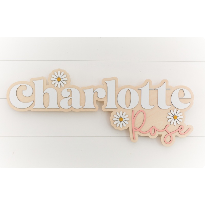 Sugar + Maple Personalized Bubble Wood Sign | Daisy