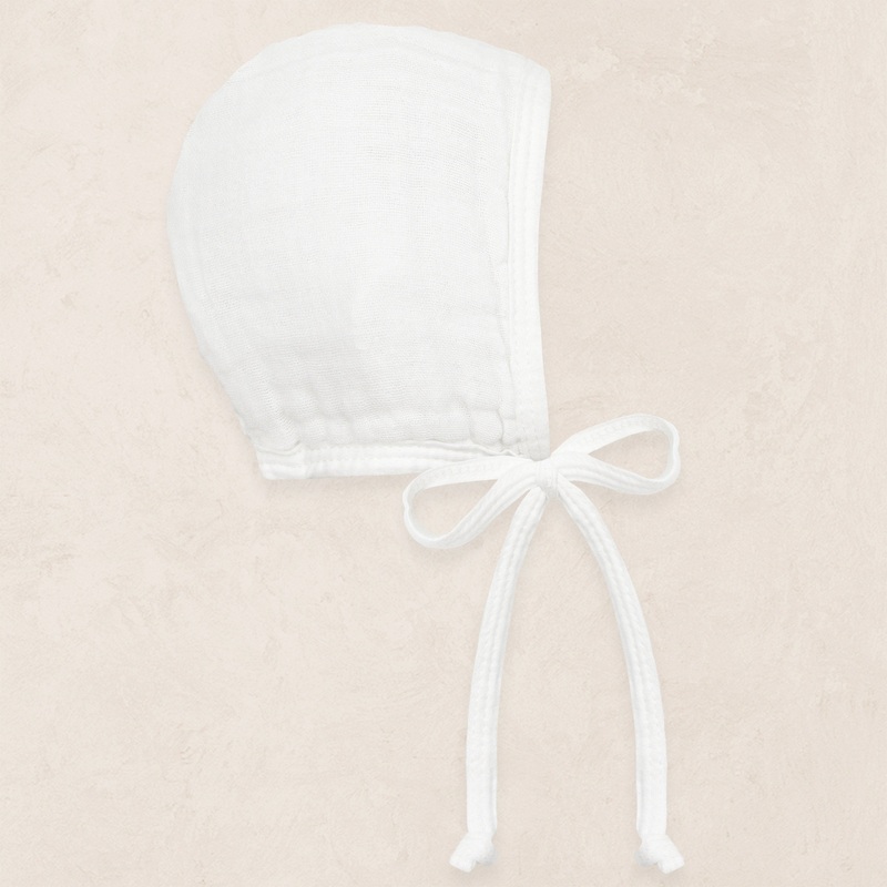 Cloud Muslin Bonnet – White