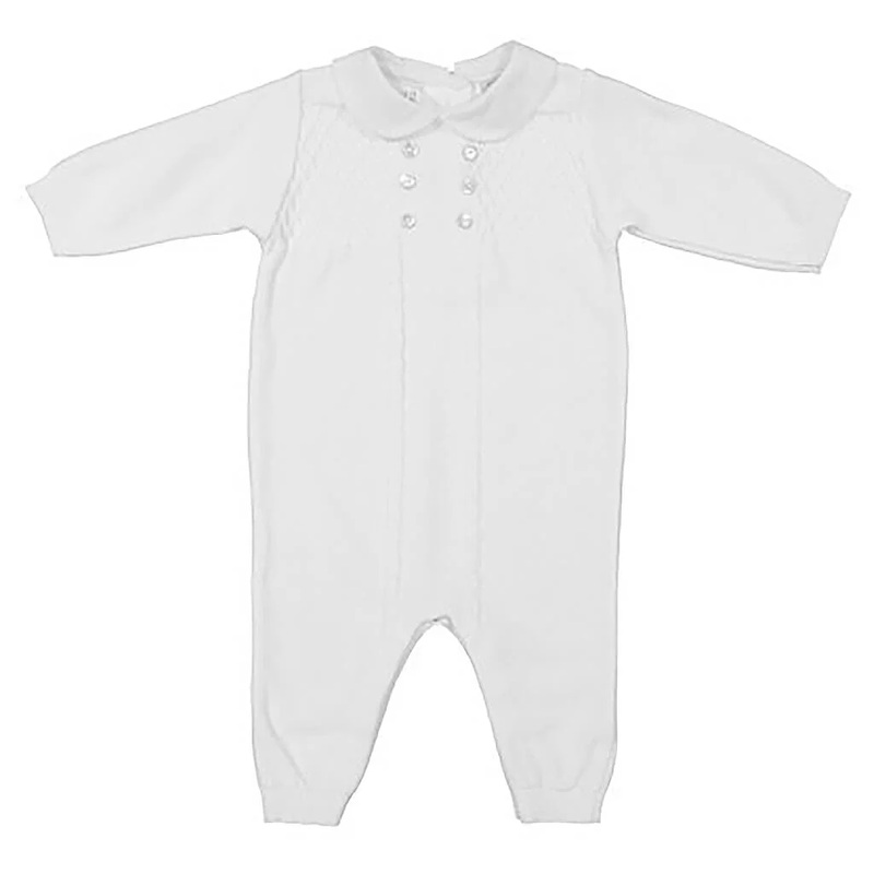 Diamond Lattice Knit Longall White