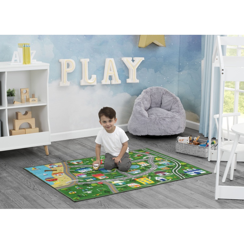 Large Road Map Activity Rug for Girls and Boys – 54-inch L x 39-inch W
