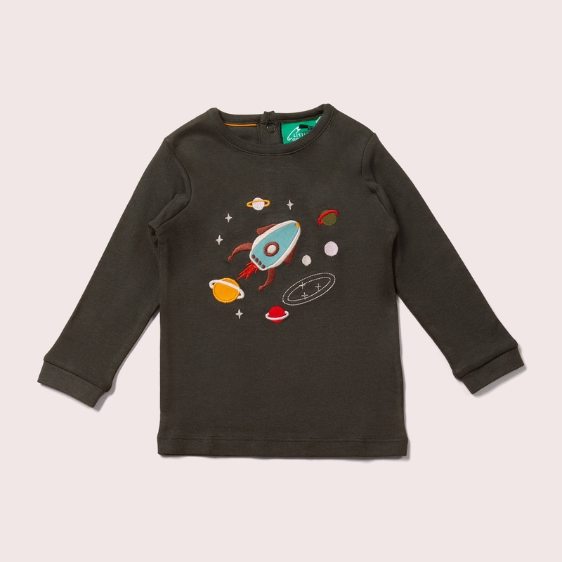 Little Green Radicals – Outer Space Chest Applique Long Sleeve T-Shirt