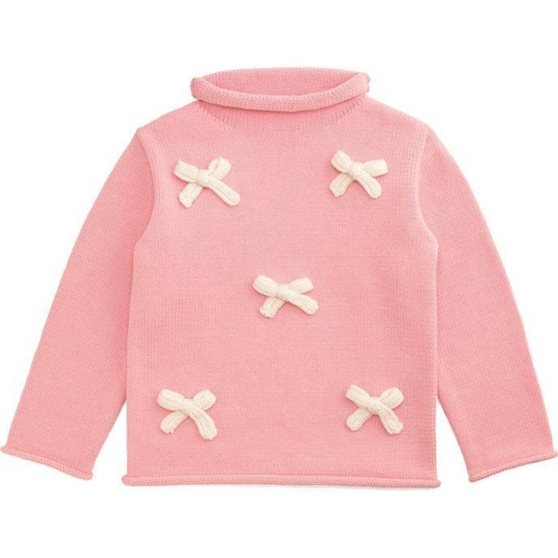 Mud Pie Pink Bow Rollneck Sweater