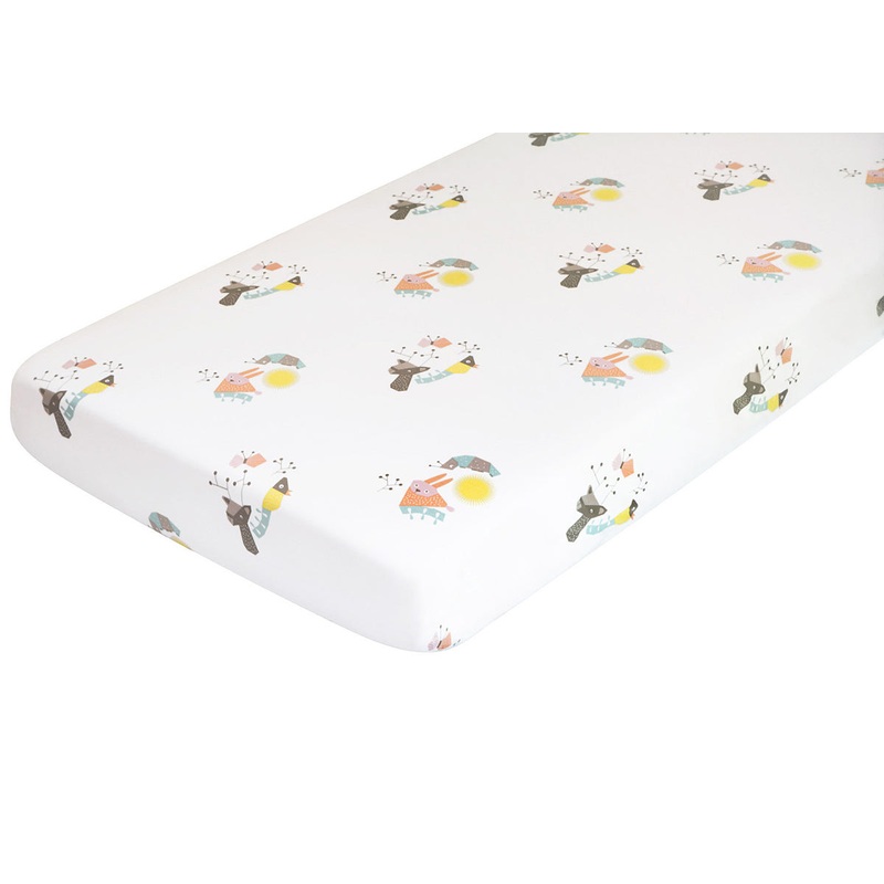 Nursery Works Menagerie Organic Cotton Percale Sheet – Forest Animals