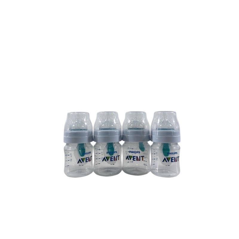 Philips Avent Anti-Colic Bottles With AirFree Vent, 4oz, Clear/ white, 4pk