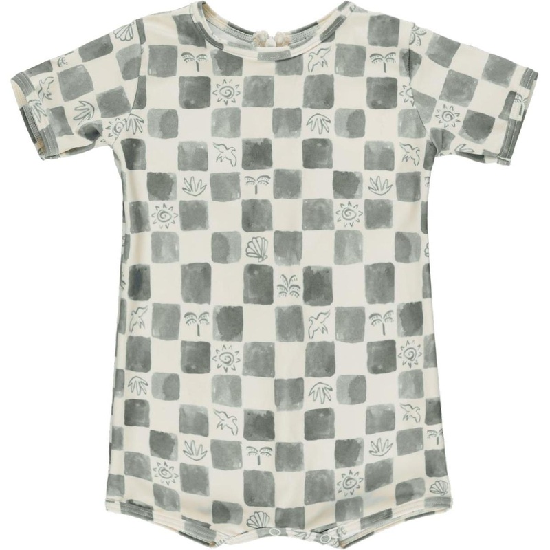 Rylee + Cru Shorty One-Piece || Coastal Check
