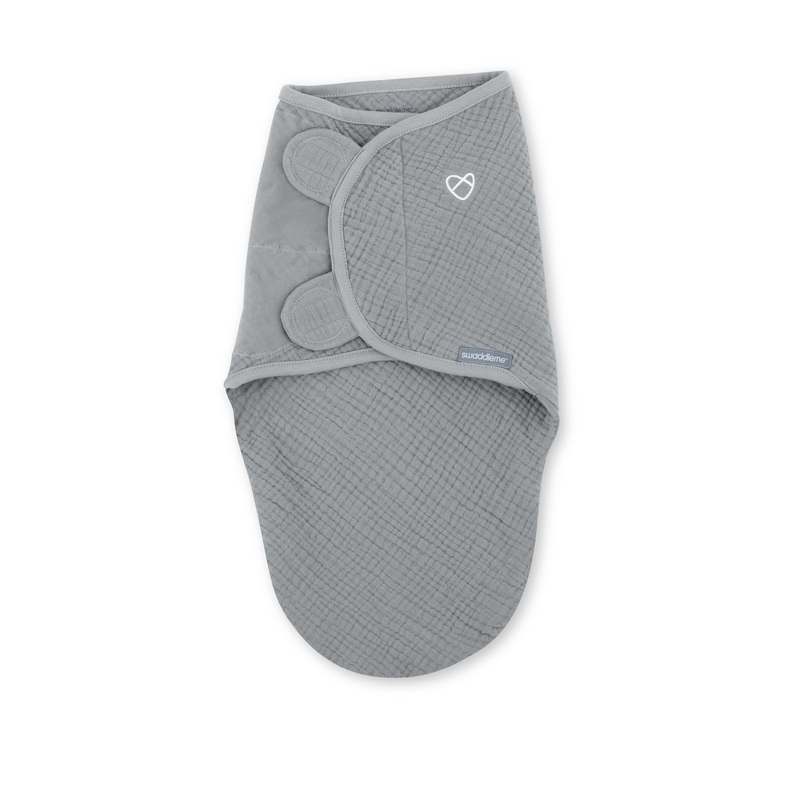 SwaddleMe by Ingenuity Muslin Original Swaddle, Size 0-3 months, 1pk – Granite