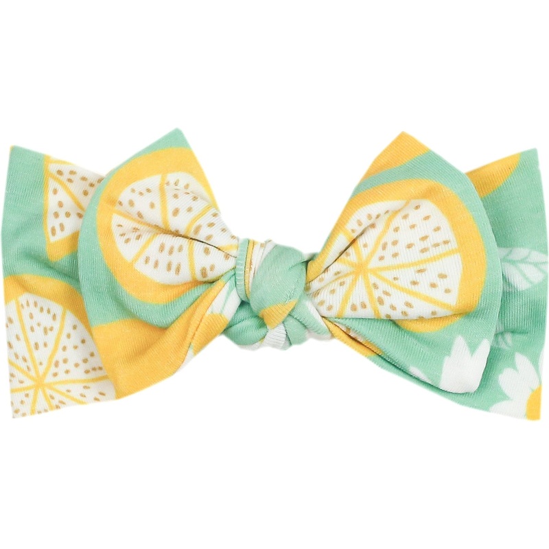 Copper Pearl Knit Headband Bow | Lemon