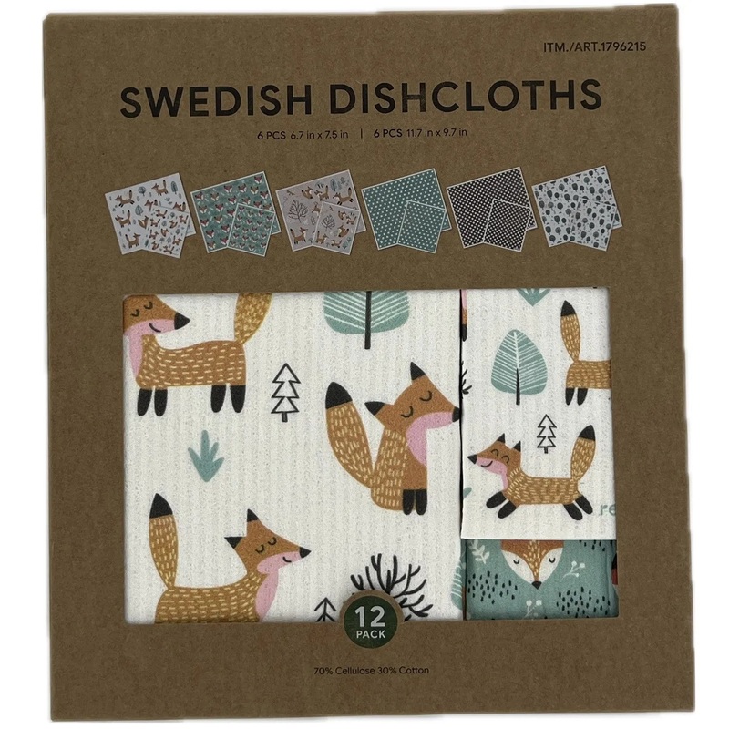 Eco-Friendly Swedish Dishcloths – 12 Pack Reusable Set with Two Sizes