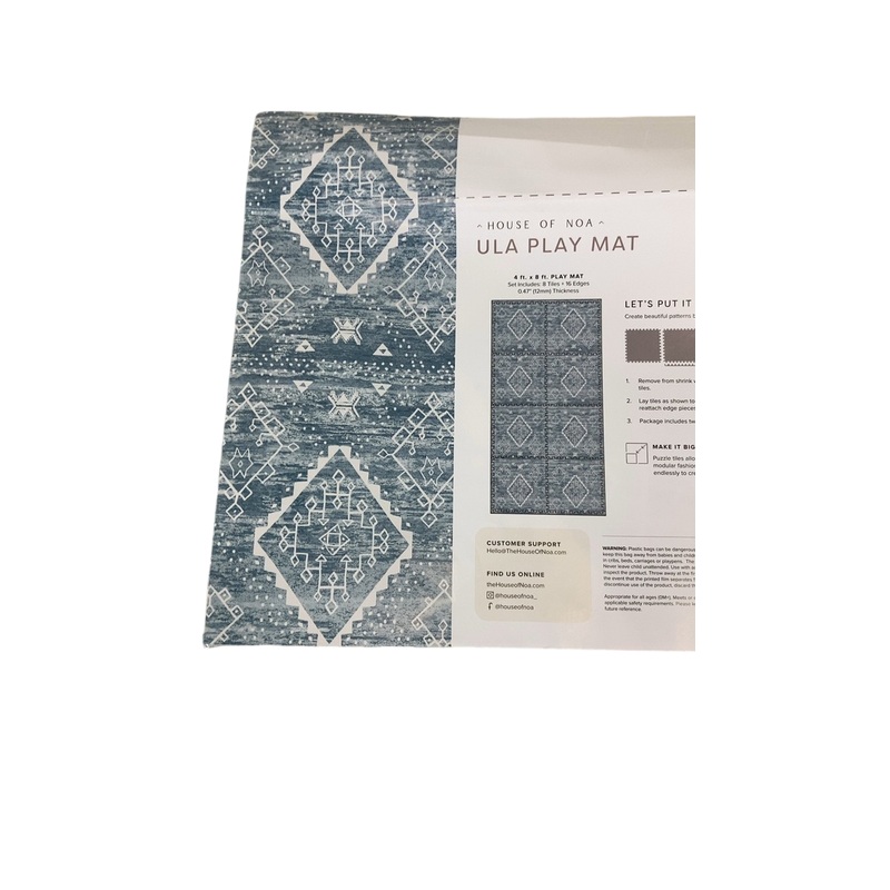 House Of Noa Little Nomad Play Mat, 4×8′, Ula-Indigo