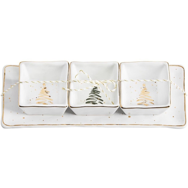 Mud Pie Gold Triple Dip Tray Set