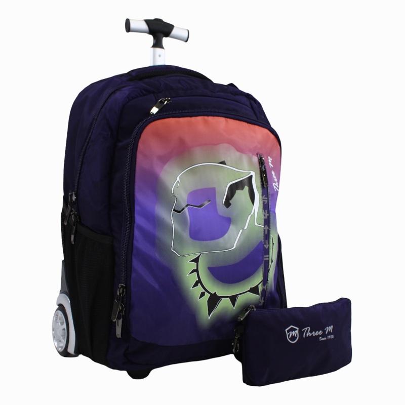 Purplish School Set  20 Inches (Trolley Bag + Pencil case)