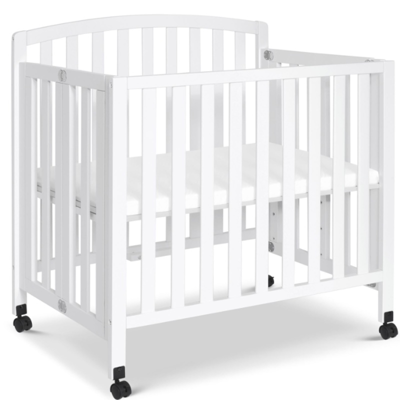 Dylan Folding Portable 3-in-1 Mini Crib and Twin Bed – White